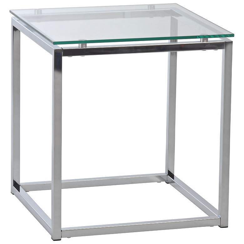 Sandor 18&quot; Wide Clear Glass Modern Side Table
