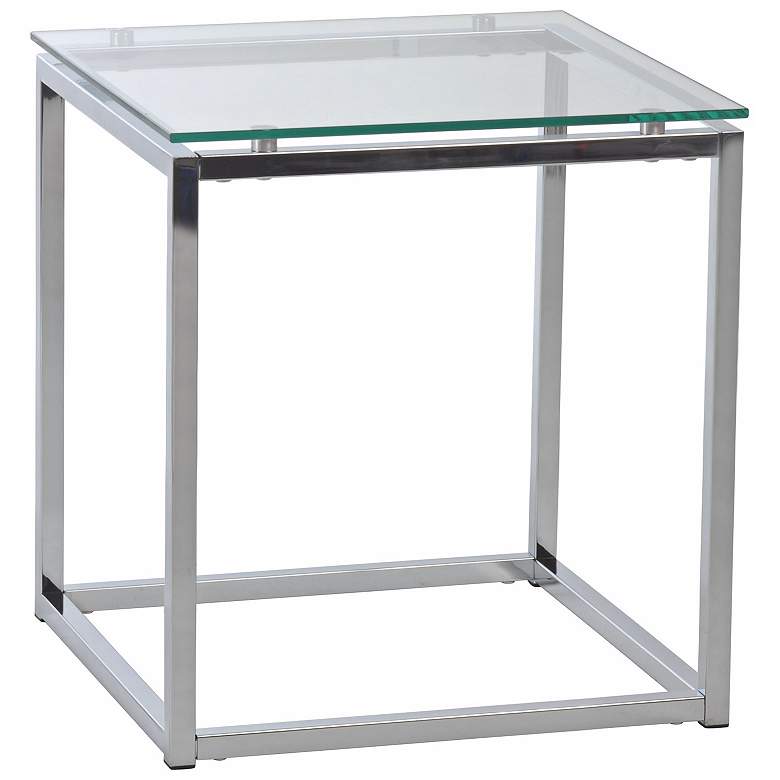 Image 1 Sandor 18" Wide Clear Glass Modern Side Table