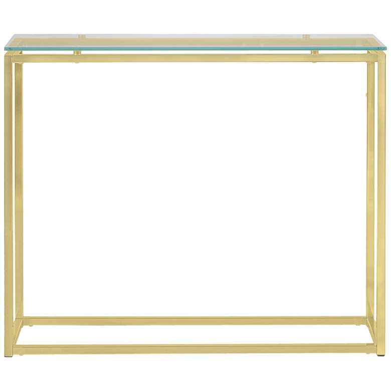Image 3 Sandor 35 3/4 inch Wide Brushed Gold Console Table more views