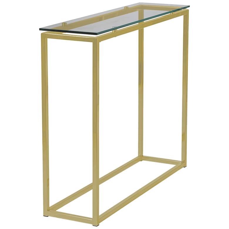 Image 4 Sandor 35 3/4 inch Wide Brushed Gold Console Table more views