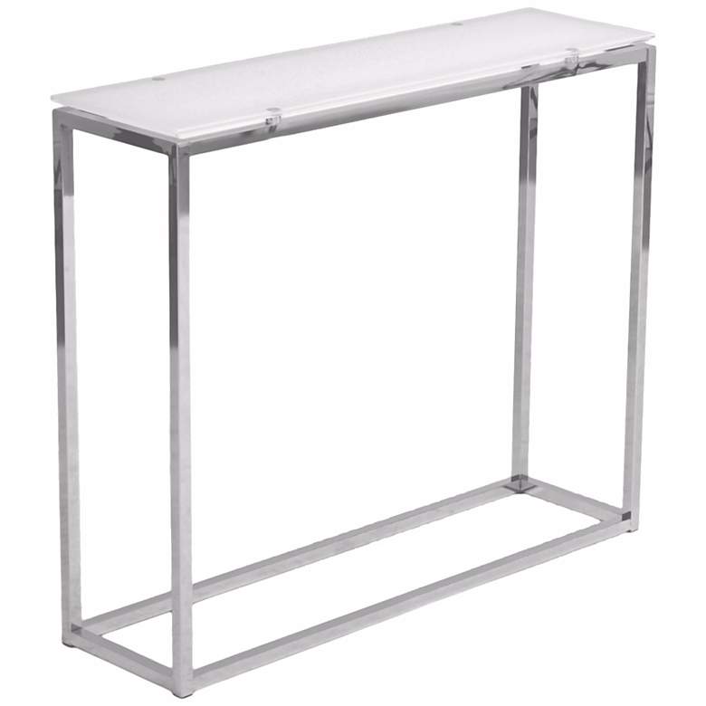 Image 1 Sandor 36 inch Wide Pure White Glass Modern Console Table