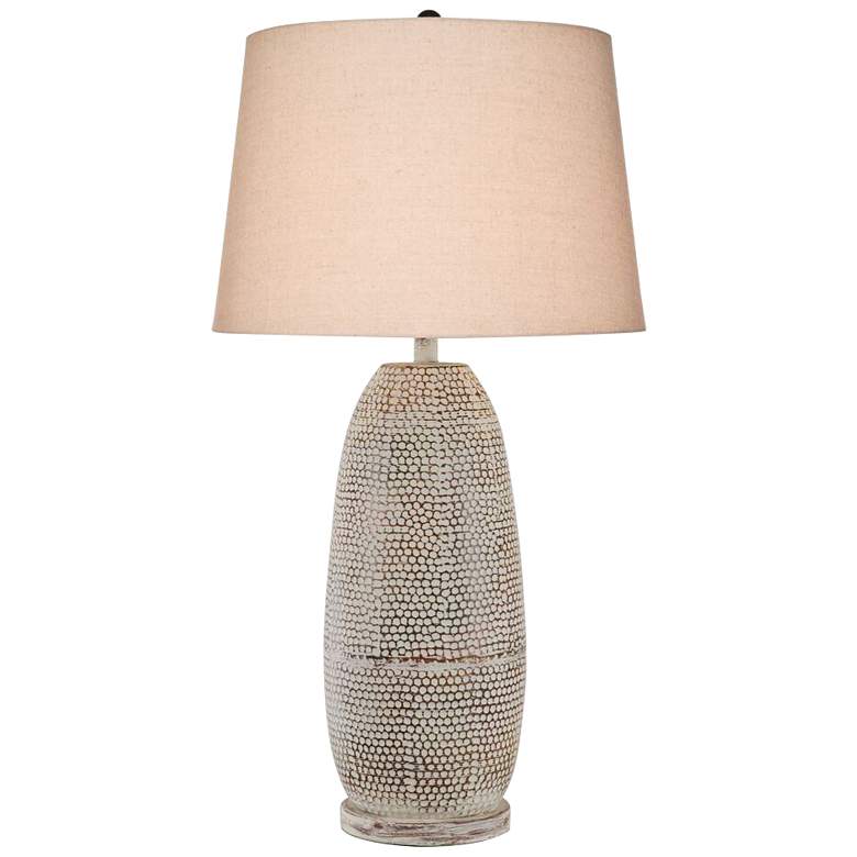 Image 1 Sandoval 34" Rust Wash Finish Handcrafted Cast Stone Rustic Table Lamp
