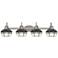 Sandpiper 34"W Polished Nickel and Iron 4-Light Bath Light
