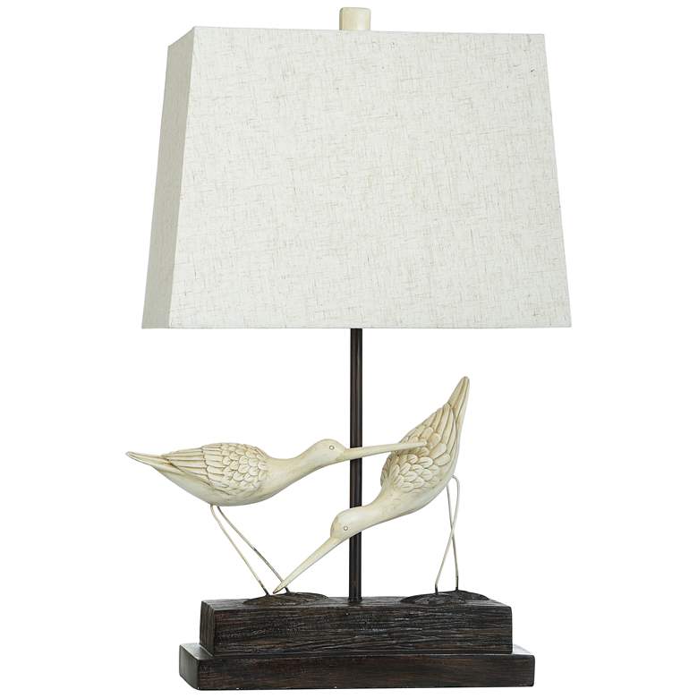 Image 2 Sandpiper Table Lamp with White Hardback Fabric Shade