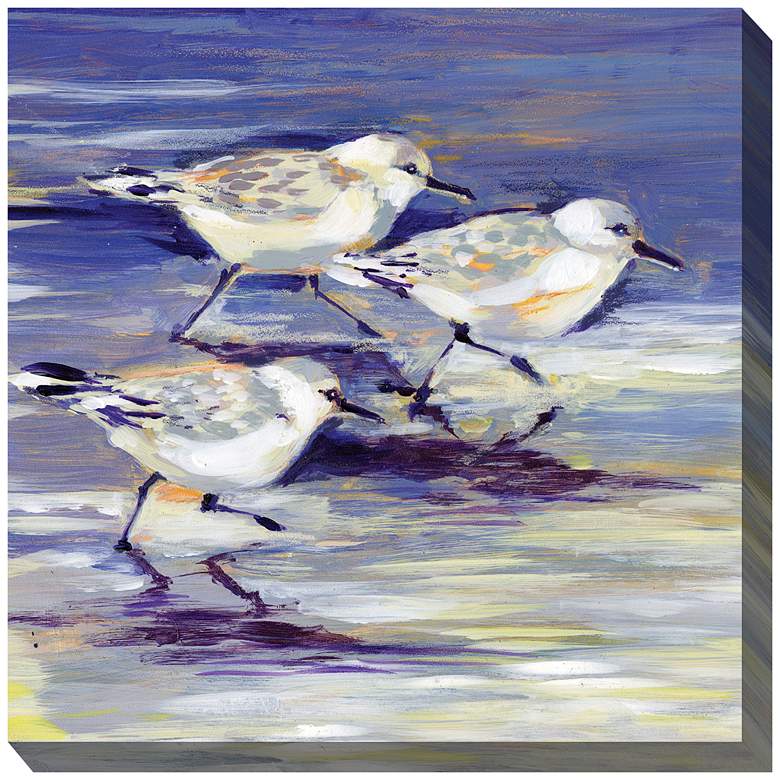 Image 2 Sandpipers 24" Square Outdoor Canvas Wall Art