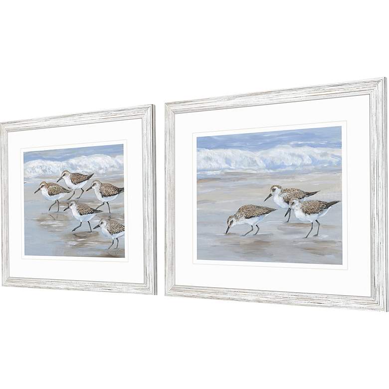 Image 4 Sandpipers 30 inch Wide 2-Piece Giclee Framed Wall Art Set more views