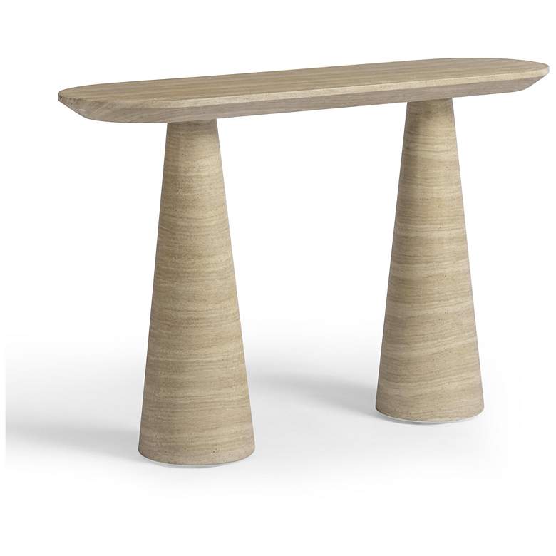 Image 3 Sandra Faux Travertine Indoor/Outdoor Console Table more views