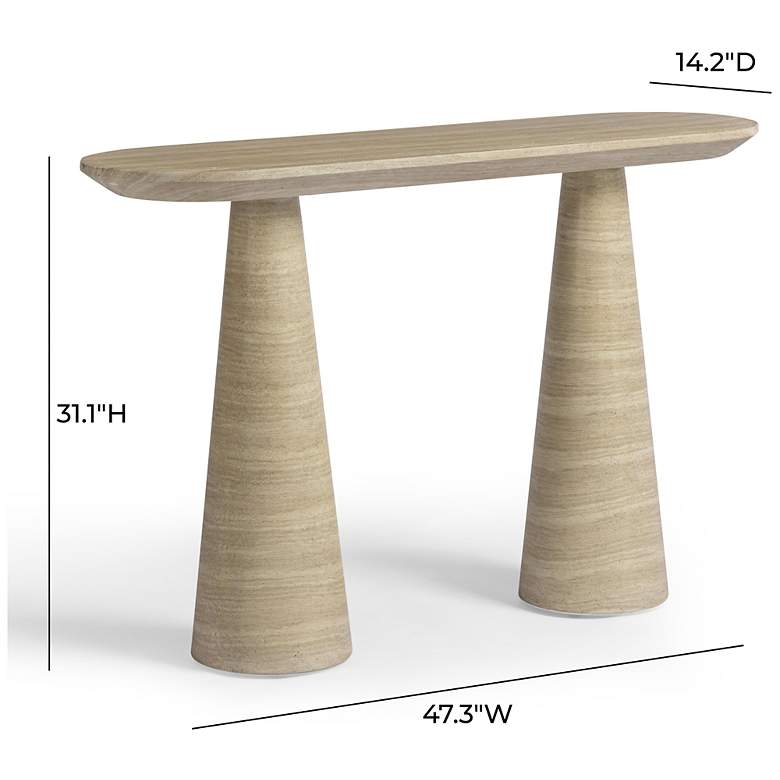 Image 6 Sandra Faux Travertine Indoor/Outdoor Console Table more views