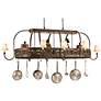 2_Sandra Lee Leaf 86" Wide 11-Light Tuscany Kitchen Pot Rack Chandelier