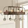 1_Sandra Lee Leaf 86" Wide 11-Light Tuscany Kitchen Pot Rack Chandelier