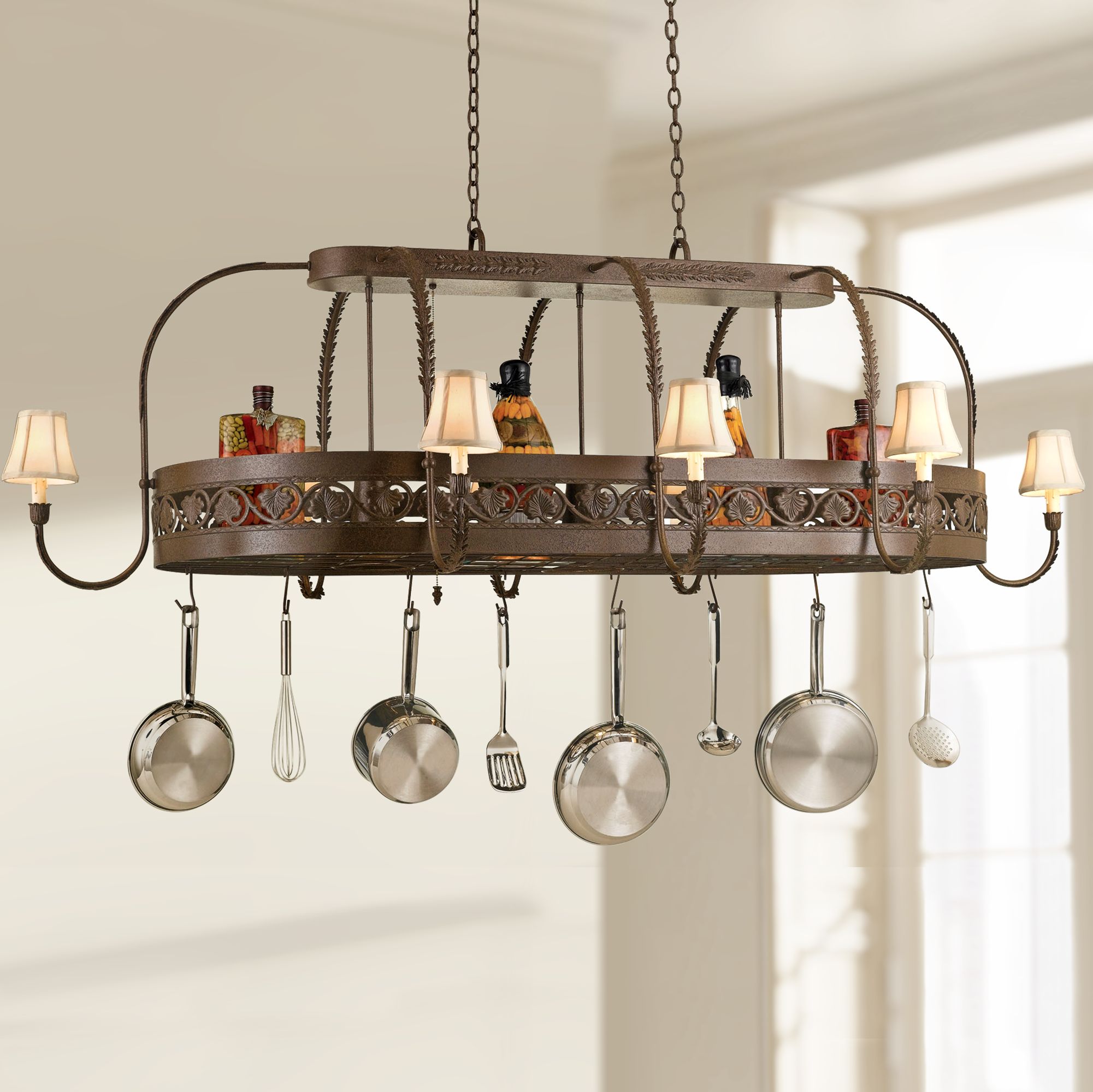 pot rack light fixture