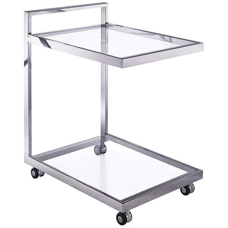 Image 1 Sandra Stainless Steel and Clear Glass Side Table