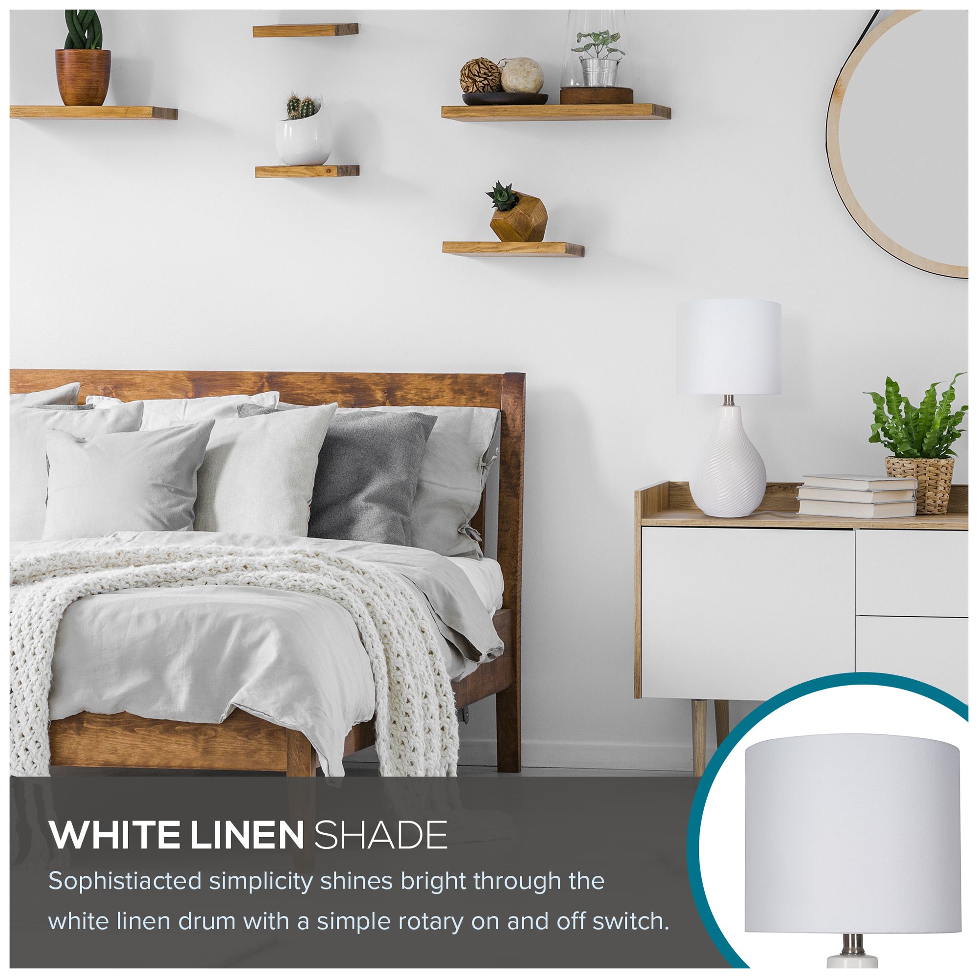 Sandrift 18.75" High White Ceramic Table Lamp