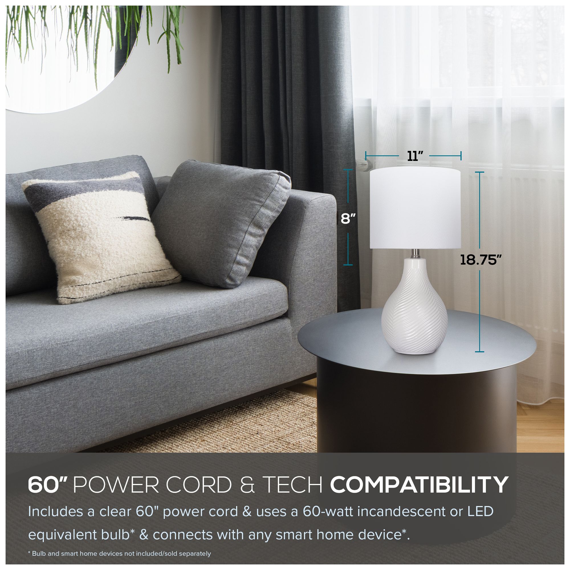 Sandrift 18.75" High White Ceramic Table Lamp