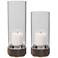 Sandringham Clear Glass Pillar Candle Holders Set of 2