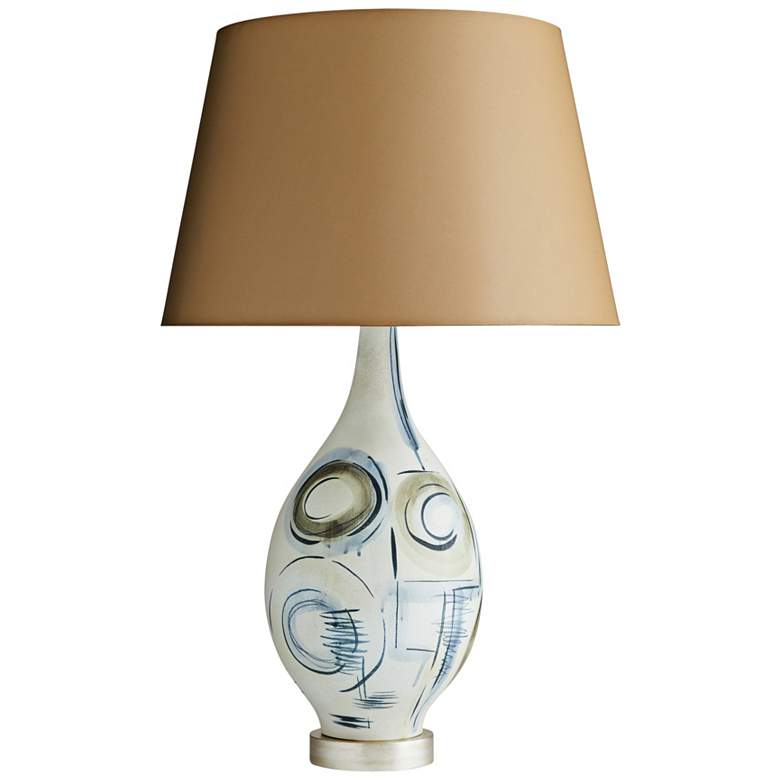 Image 1 Sandro Satin Papyrus with Greige and Denim Table Lamp