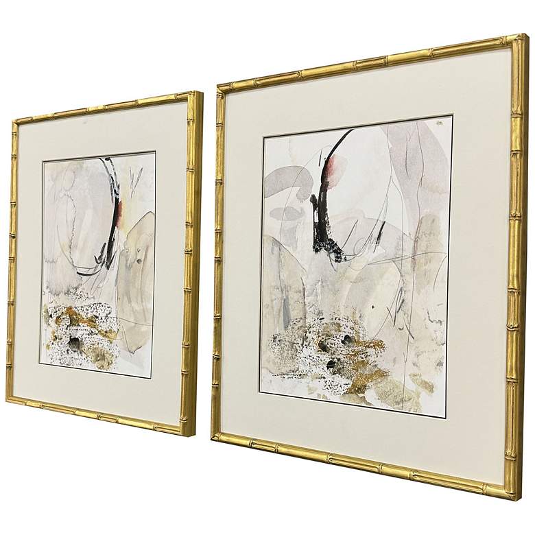 Image 2 Sands and Sediments 19"W x 23"H Contemporary Framed Art Set of 2 more views