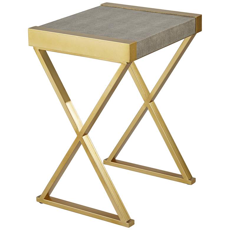 Image 7 Sands Point 16" Wide Gray and Gold Accent Table more views