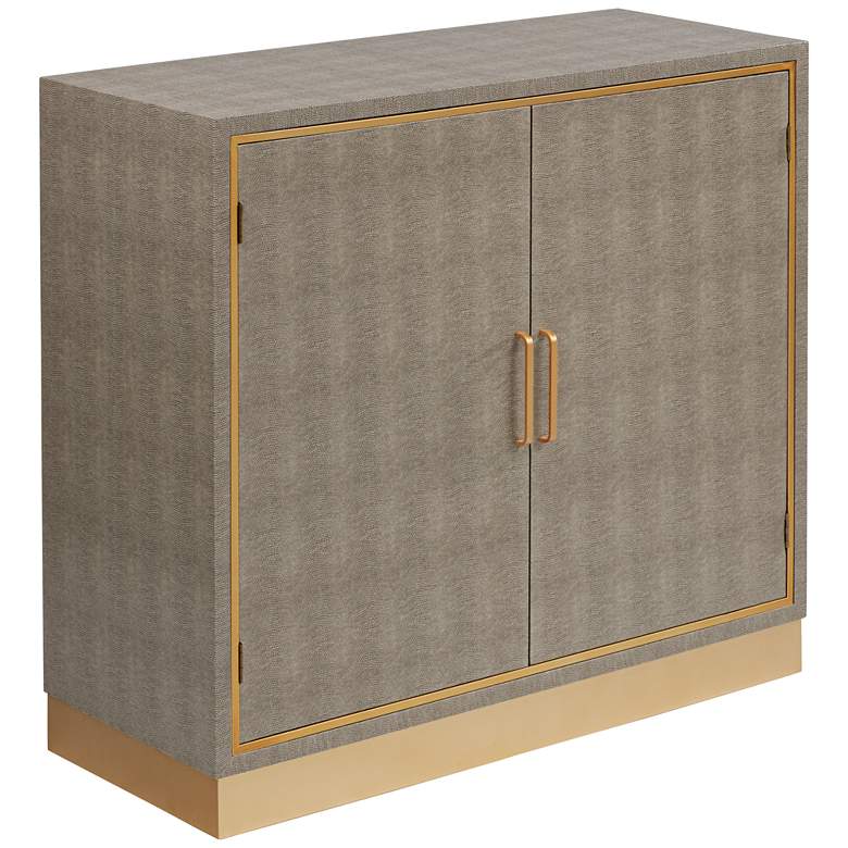 Image 2 Sands Point 35 1/2 inch Wide Gray Shagreen 2-Door Accent Cabinet