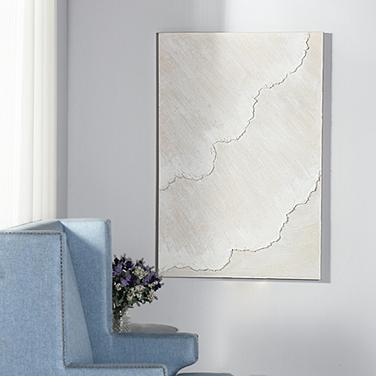 Sandstorm II 31.5" x 47.2" Textured Off-White Hand Painted Canvas