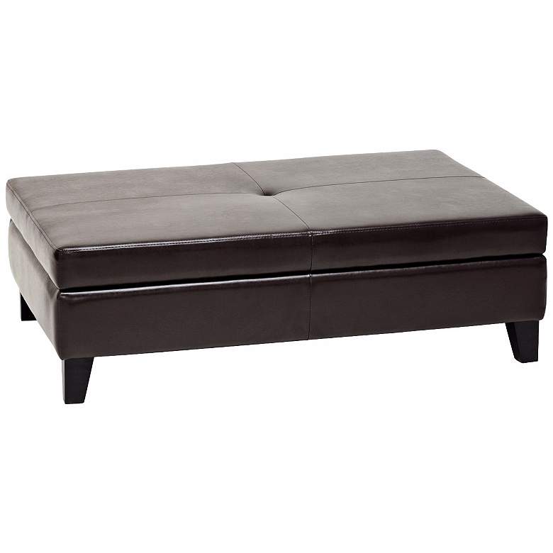 Image 1 Sandusky Brown Bycast Leather Cocktail Bench