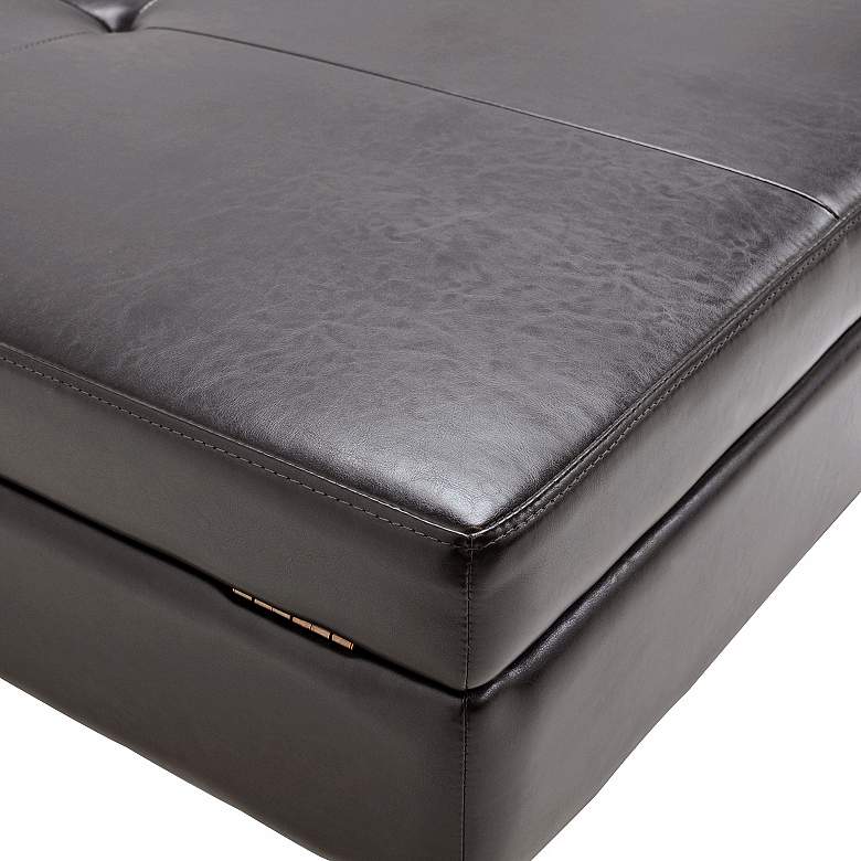 Image 2 Sandusky Brown Bycast Leather Cocktail Bench more views
