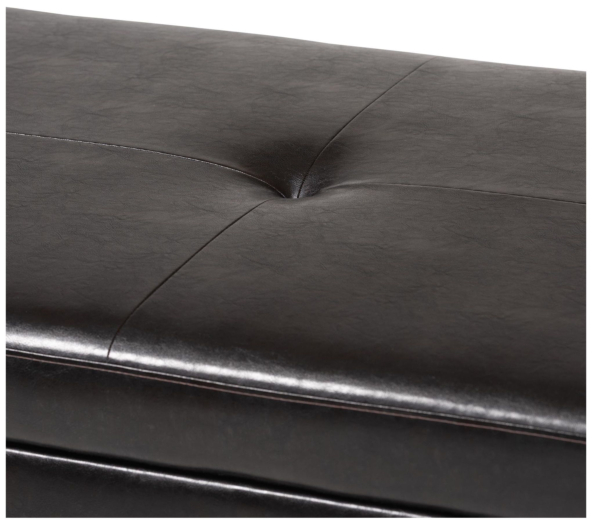 Sandusky Brown Bycast Leather Cocktail Bench