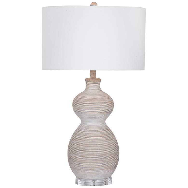 Image 1 Sandy 29 inch Boho Styled White Table Lamp