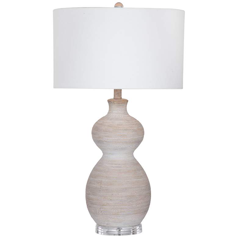 Image 2 Sandy 29" Boho Styled White Table Lamp