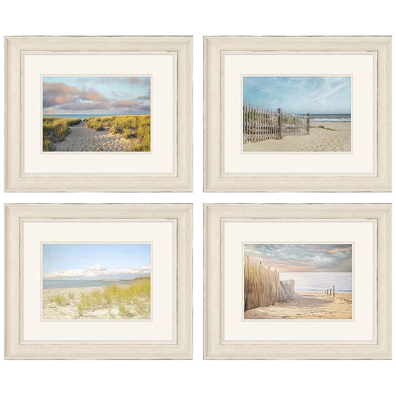 Image 1 Sandy Beach 24"W x 20"H Framed Art Set of 4