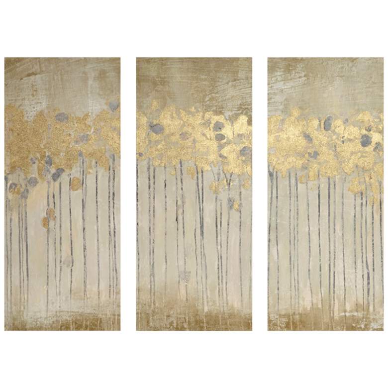 Image 2 Sandy Forest 35" High 3-Piece Gel Coat Canvas Wall Art Set