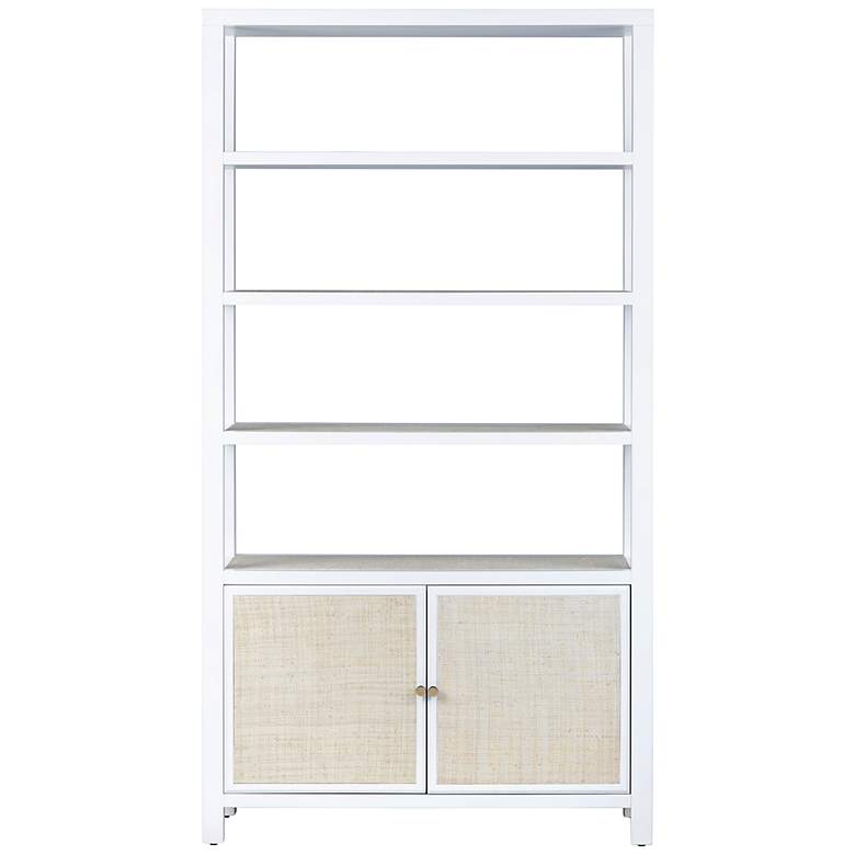 Image 2 Sandy Shores 42" Wide White and Sandy 2-Door 4-Shelf Etagere