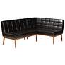 Sanford Brown Faux Leather 2-Piece Dining Nook Banquette Set in scene