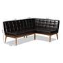 Sanford Brown Faux Leather 2-Piece Dining Nook Banquette Set in scene