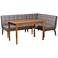 Sanford Gray Fabric and Wood 3-Piece Dining Nook Set