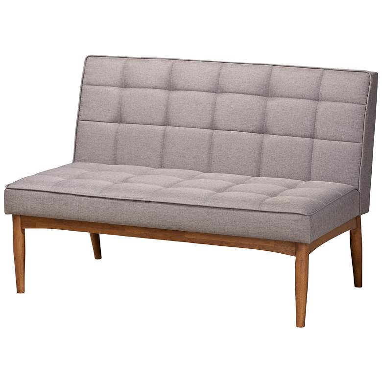 Image 6 Sanford Gray Fabric and Wood 3-Piece Dining Nook Set more views