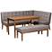 Sanford Gray Fabric and Wood 4-Piece Dining Nook Set