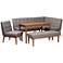 Sanford Gray Fabric and Wood 5-Piece Dining Nook Set