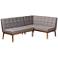 Sanford Gray Fabric Tufted 2-Piece Dining Nook Banquette Set