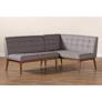 Sanford Gray Fabric Tufted 2-Piece Dining Nook Banquette Set in scene