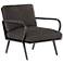 Sanford Industrial Nubuck Charcoal Leather and Iron Chair