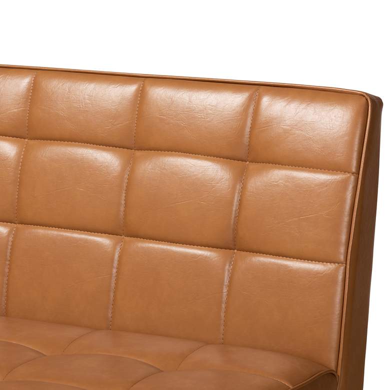 Image 3 Sanford Tan Faux Leather 2-Piece Dining Nook Banquette Set more views