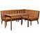 Sanford Tan Faux Leather and Wood 3-Piece Dining Nook Set