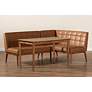 Sanford Tan Faux Leather and Wood 3-Piece Dining Nook Set in scene