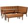 Sanford Tan Faux Leather and Wood 4-Piece Dining Nook Set