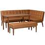2_Sanford Tan Faux Leather and Wood 4-Piece Dining Nook Set
