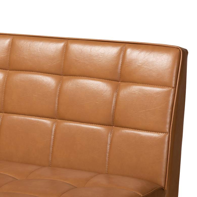 Image 3 Sanford Tan Faux Leather and Wood 4-Piece Dining Nook Set more views