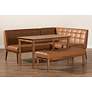 Sanford Tan Faux Leather and Wood 4-Piece Dining Nook Set in scene
