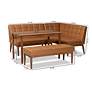 Sanford Tan Faux Leather and Wood 4-Piece Dining Nook Set in scene
