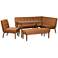 Sanford Tan Faux Leather and Wood 5-Piece Dining Nook Set